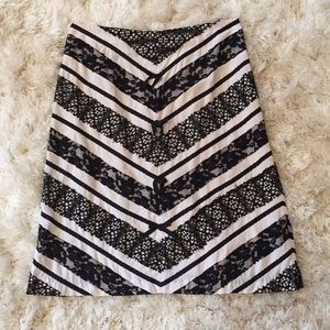 Black Lace on Soft Pink Classic French Skirt 🥐